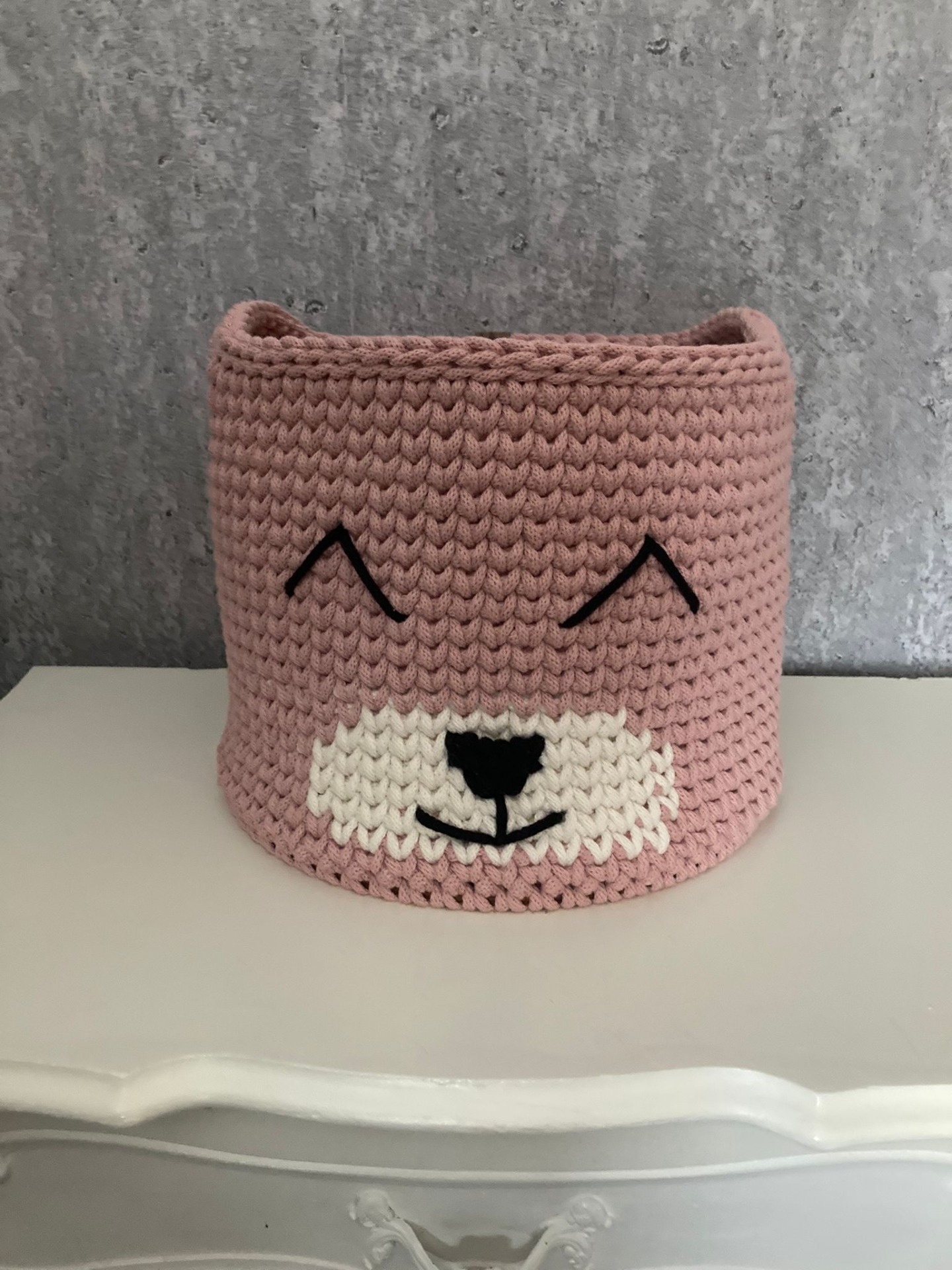 Gehaakt opbergmandje beer - handgemaakt met Bobbiny garens