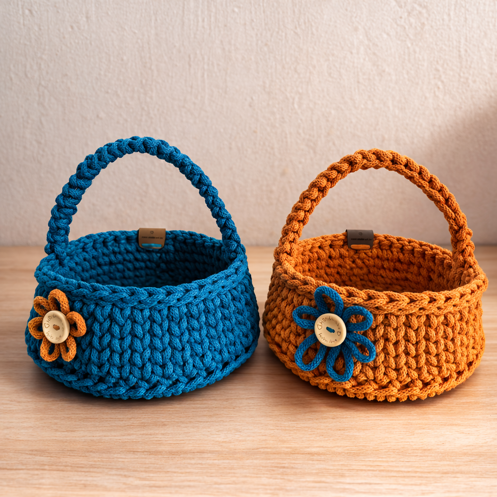 Paasmandje Dopamine Blue - Orange